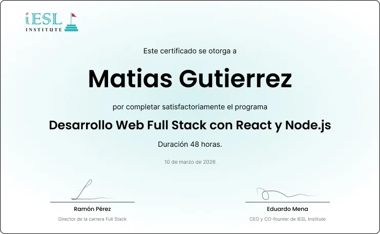 Certificado de IESL Institute